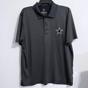 Dallas Cowboys Authentic Polo Shirt Men’s M Navy White Striped NFL
